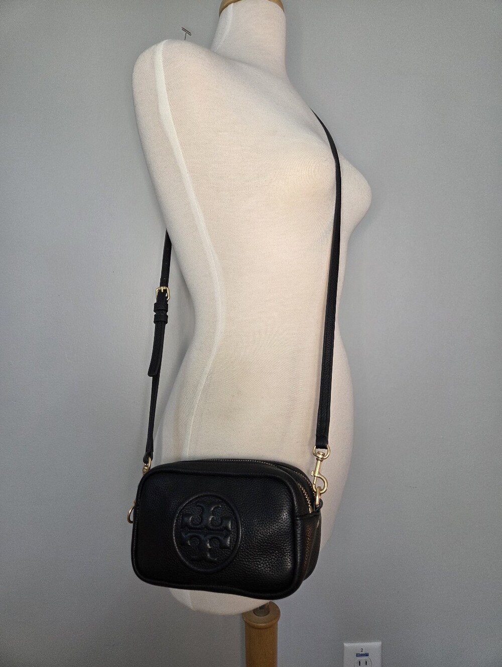Tory Burch Perry Bombe Mini Bag In Black - Picture 9 of 9